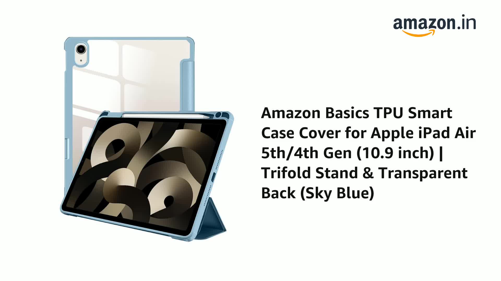 Amazon Basics Smart Case for Apple iPad Air 11 Inch M2 2024, Air